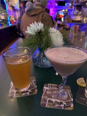 Blue Moon and Chocolate Peppermint Martini