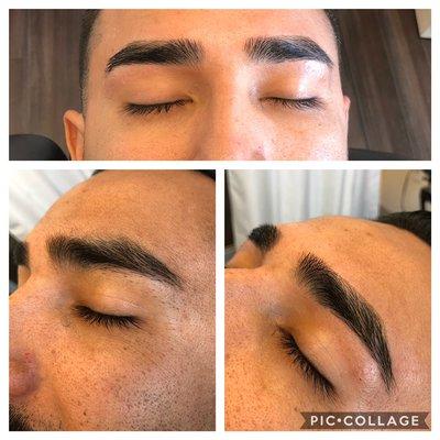 Men Brow threading before and after!!