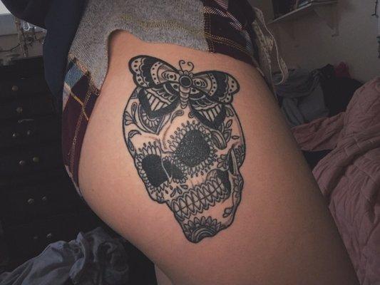 Skull tattoo done by John Peters