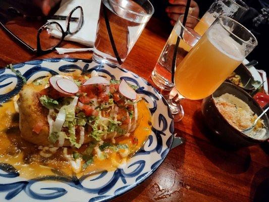 The Smothered Burrito with Elote Loco (deconstructed) Beer - Cloudy and Cumbersome -great