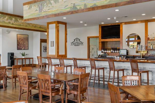 Interior shot of 12 Mile Station. Full Bar.