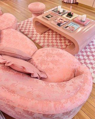 Pink custom sofa