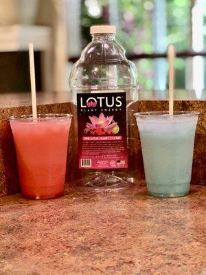 Lotus Energy Drinks
Plant based energy, seltzer water and your choice of flavoring and topper