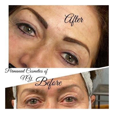 Brow correction and eyeliner