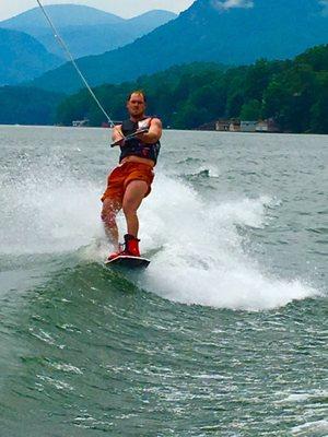 Wakeboarding was easy under Mark's instruction.