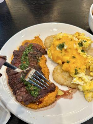 STEAK EGGS WITH HASHBROWNS DF