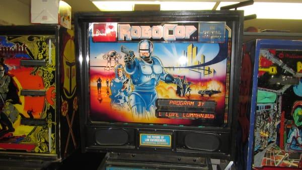 Original RoboCop pinball machine that they had down the back.