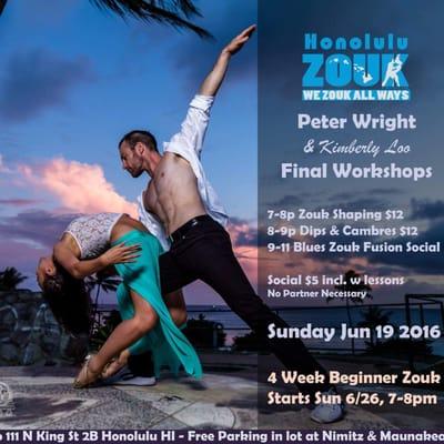 Beginner series starts 6.26.16 4 week course in Brazilian Zouk