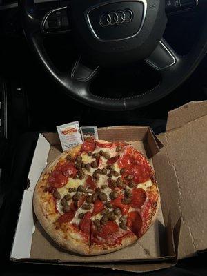 Pepperoni,sausage pizza