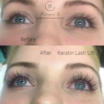 YumiLashes Keratin Lash Lift before & after