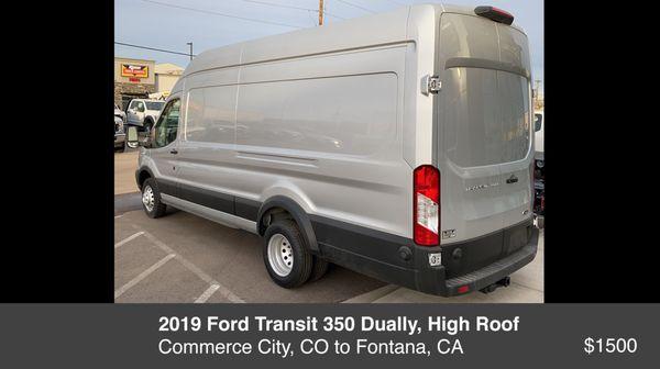 High roof vans easily fit on open trailer from Denver area to Socal