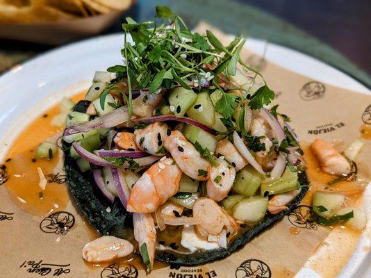 La Cocida Tostada (cooked shrimp)