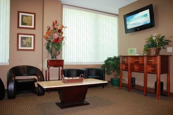 Our reception area is quiet and relaxing, we strive to start your visit promptly upon your arrival.