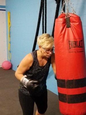 Personal training on the heavy bag