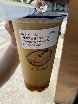 Yakult with Passion Fruit Green Tea