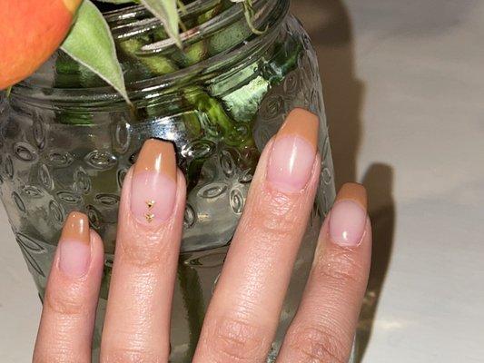 Acrylic refill with gel nail polish by Snow