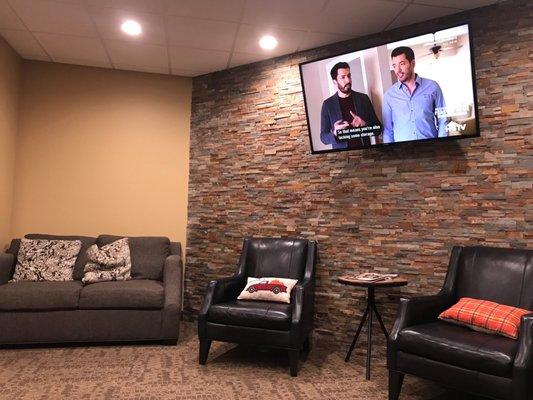 Comfy waiting room chairs and couches