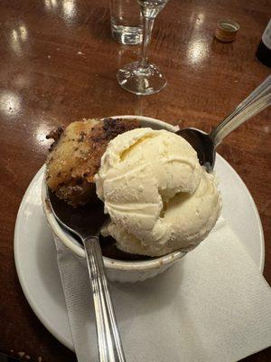 Chocolate croissant bread pudding