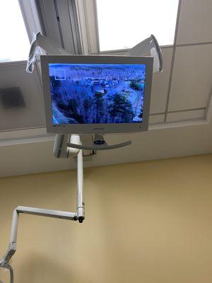 Watch TV while having your teeth cleaned