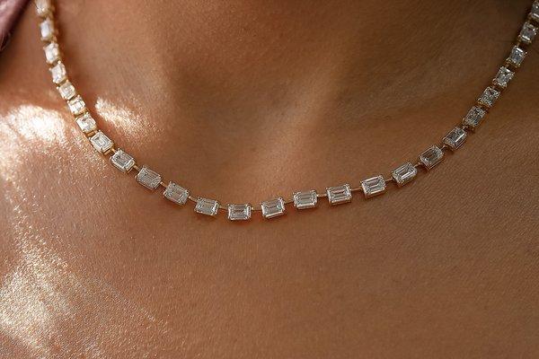 Emerald cut necklace