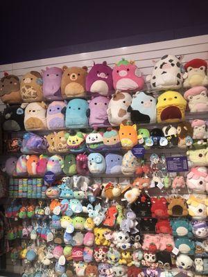 Colorful Wall of Squishmallow Plushies