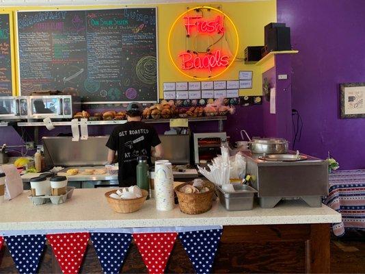 The open kitchen at Coffee Planet.