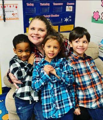 my son on one of the themed days ( Flannel Day)