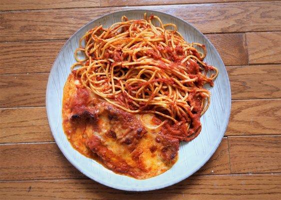 Veal parm & spaghetti - excellent