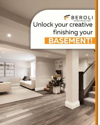 Finishing your basement will give you a good return on your investment, adding value to your home.