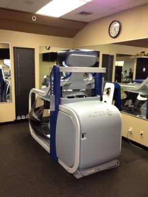 AlterG anti-gravity treadmill helps maintain cardiovascular fitness during rehab.  No more bike or pool necessary!