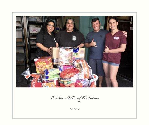 Super generous food donation through Random Acts of Kindness