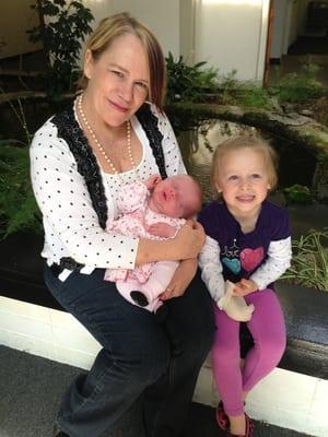 This is Jeri with my daughters. She delivered my newborn on 2-17-13 & gave me a fantastic birth!