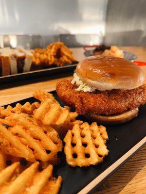 Apple Chili Sandwich W/ Waffle Fries