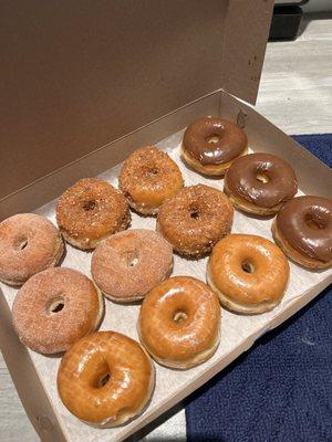 The most beautiful dozen donuts and honestly I get stuffed after one, but they're so delicious I'm gonna end up eating more than I wanted to