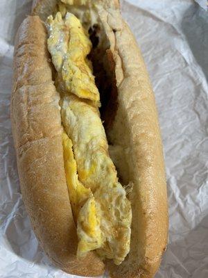 Bacon egg and cheese on long roll 11/27/21