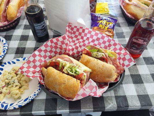 Cerrato's Delux with a side of macaroni salad