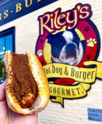 Chili Cheese Dog @ Riley's Gourmet Hot Dog & Burger in New Britain, CT