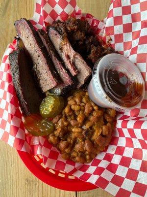 2 Meat Combo (brisket & burnt ends) + beans