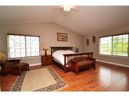 Wood floors and a vaulted ceiling for the master bedroom. For more information, click here: http://tinyurl.com/auror1.