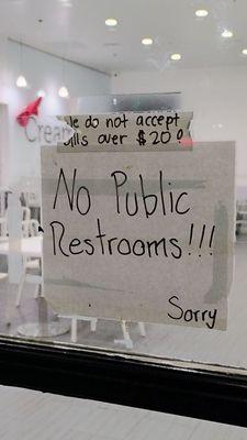 No Public Restrooms  11-18-2024