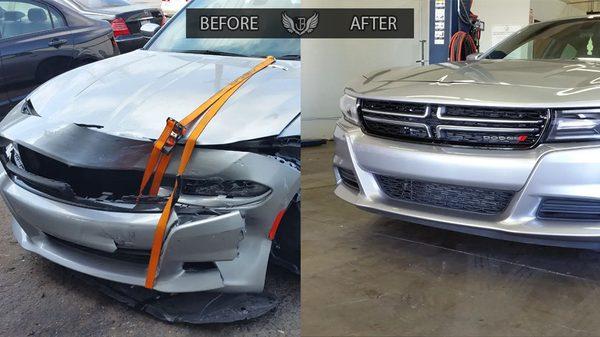 Before & After 2016 Dodge Charger SXT collision repair