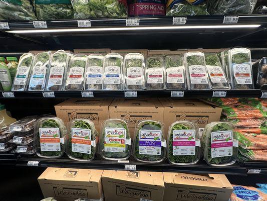 A Variety of Organic Girl Salads, as well as Living Herbs