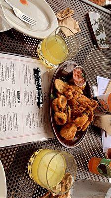 calamari and bottomless mimosas