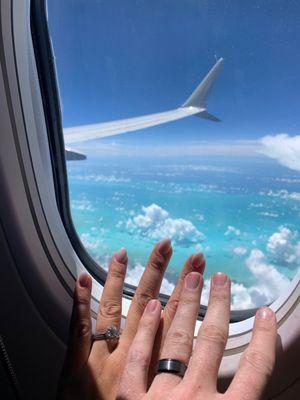 Flying over the Caribbean