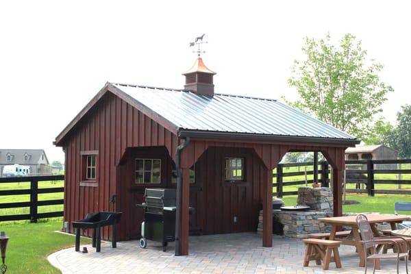 Board & Batten Garden Shed with extended overhang