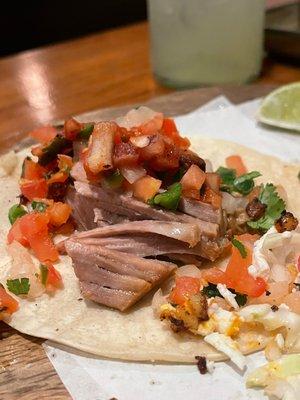 Carnitas happy hour taco.