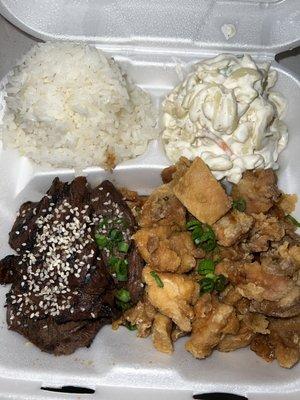 Mix Plate with Kalbi and Garlic Chicken