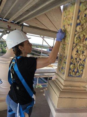 Historic Preservation. Restoration of Terracotta. Sarasota Historic Courthouse