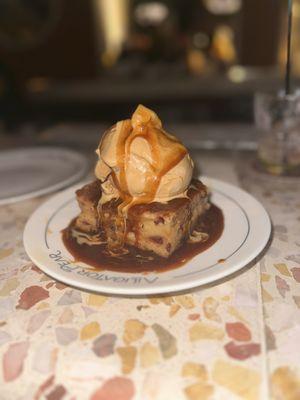 Bread pudding with coffee gelato