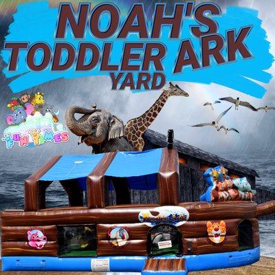 Noahs Ark Toddler Yard is a must have event piece for your toddlers to have some bounce and slide fun too!